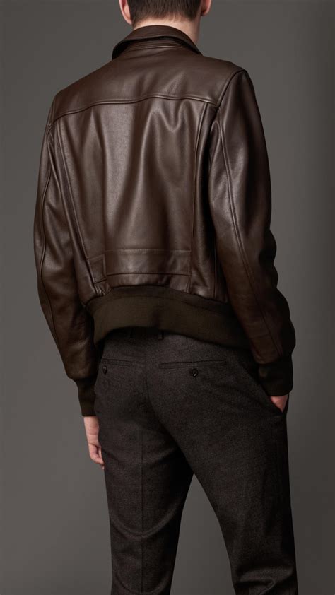 burberry brown leather bomber jacket|burberry bomber jacket sale.